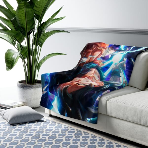 Goku Ultra instinto Sherpa Fleece Blanket - Image 3