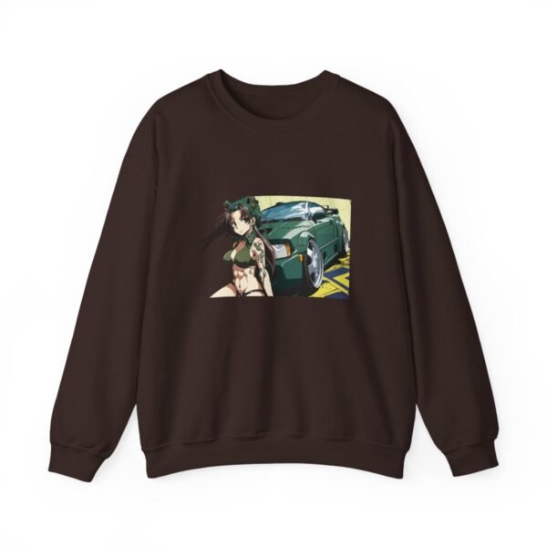 Sports Car Girl Anime Sweatshirt Heavy Blend - Image 3
