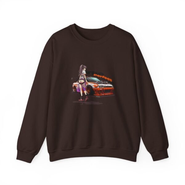 Car Girl Manga Sweatshirt Heavy Blend - Image 3