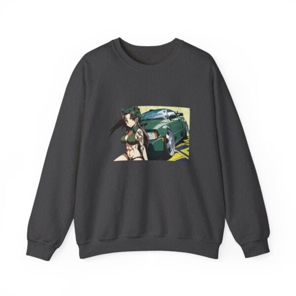 Sports Car Girl Anime Sweatshirt Heavy Blend - Image 4