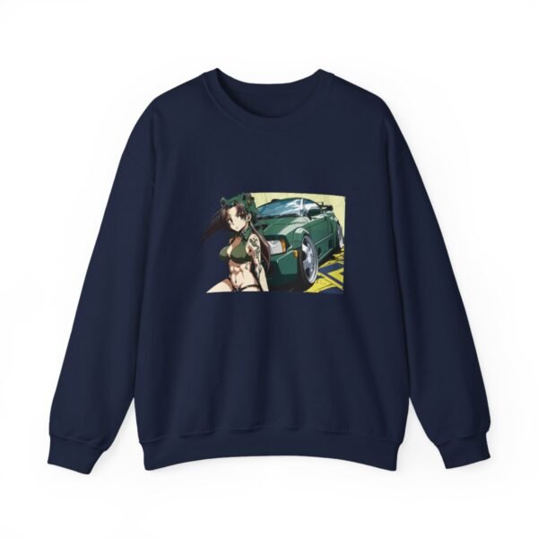 Sports Car Girl Anime Sweatshirt Heavy Blend - Image 5