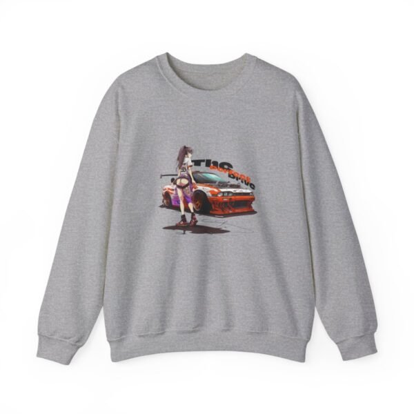 Car Girl Manga Sweatshirt Heavy Blend - Image 2