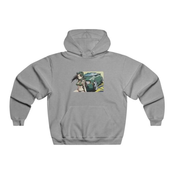 Sports Car Girl Anime Hooded Sweatshirt Black - Image 2