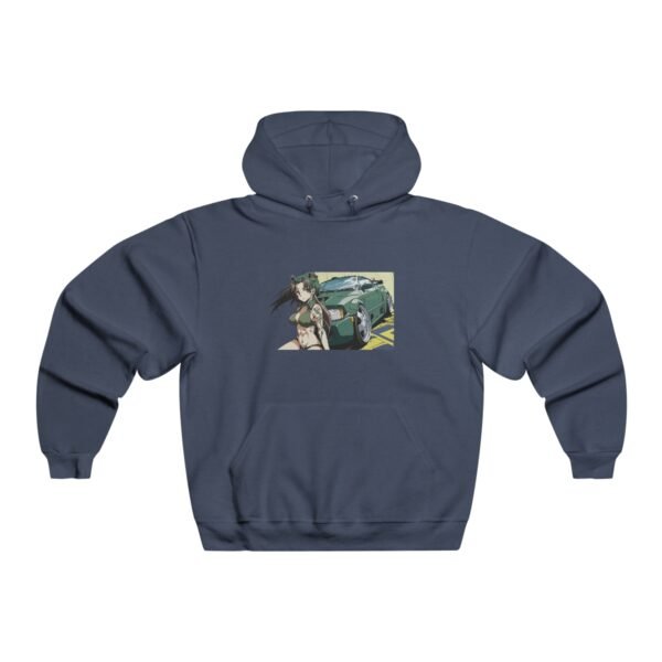 Sports Car Girl Anime Hooded Sweatshirt Black - Image 3