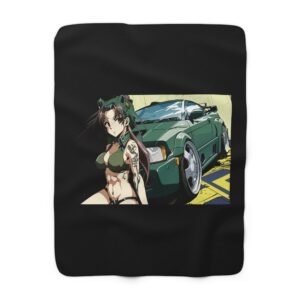 Sports Car Girl Anime Blanket