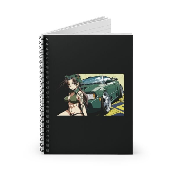 Sports Car Girl Anime Notebook - Ruled Line - Image 2