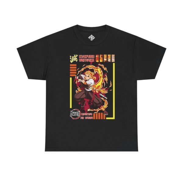 Kyojuro Rengoku T-Shirt Heavy Cotton Black - Image 2