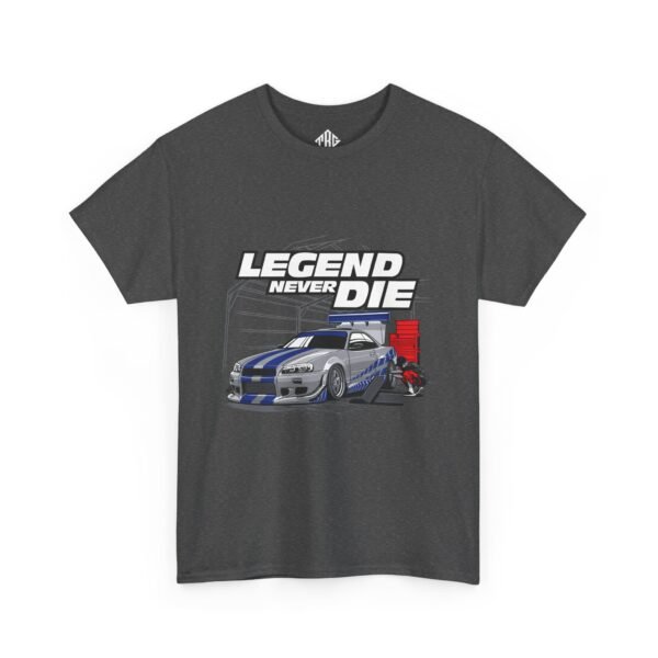 Legend Never Die T-Shirt Heavy Cotton Black - Image 4