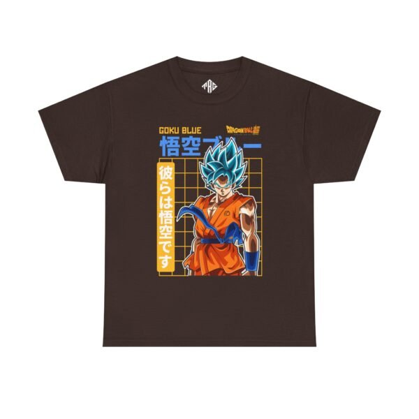 Goku SSY Blue T-Shirt Heavy Cotton Black - Image 9