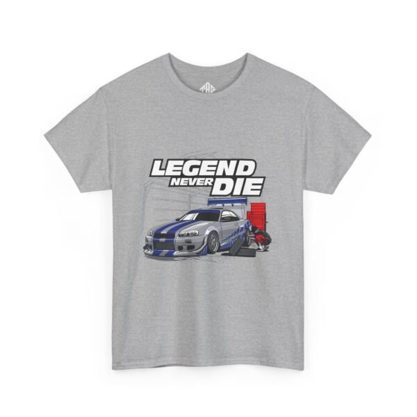Legend Never Die T-Shirt Heavy Cotton Black - Image 2