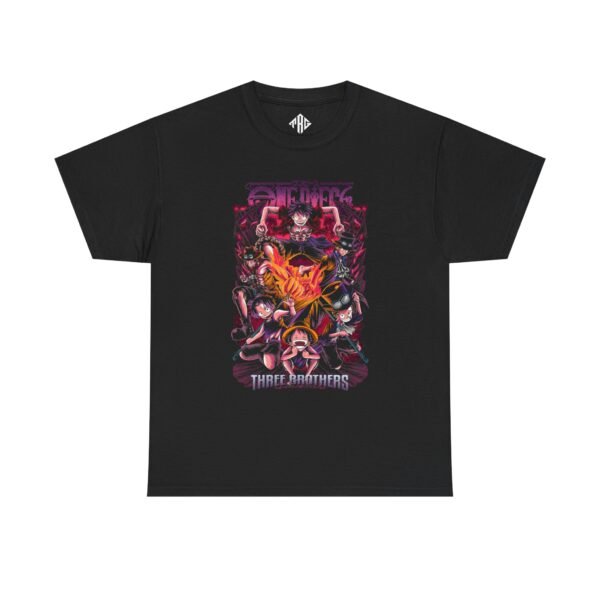 One Piece - Three Brothers T-Shirt Heavy Cotton Black - Image 2
