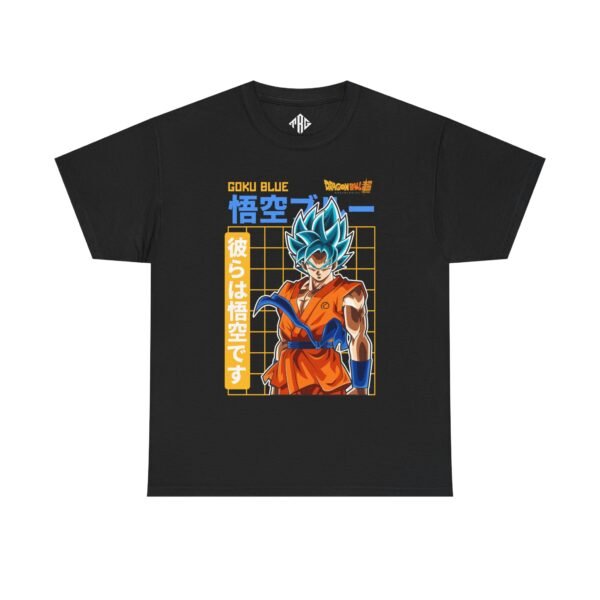 Goku SSY Blue T-Shirt Heavy Cotton Black - Image 2