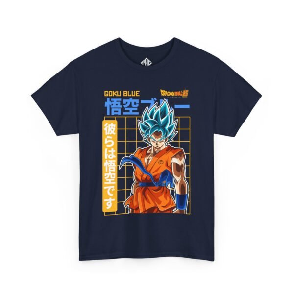 Goku SSY Blue T-Shirt Heavy Cotton Black - Image 15