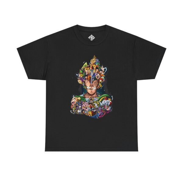 Dragon Ball Vegeta T-Shirt Heavy Cotton Black - Image 2