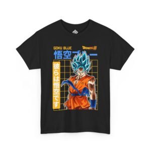 Goku SSY Blue T-Shirt Heavy Cotton Black